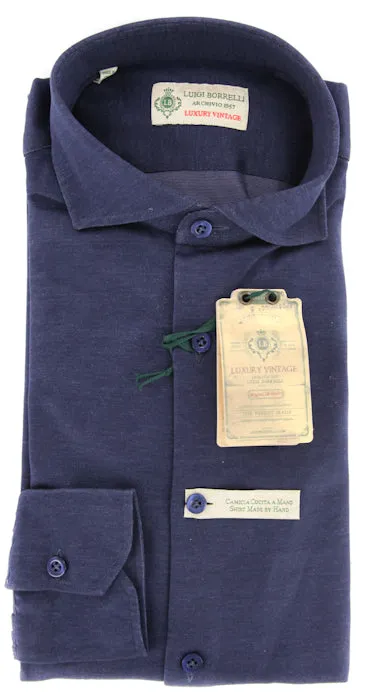 Luigi Borrelli Navy Blue Shirt – Size: S US / S EU