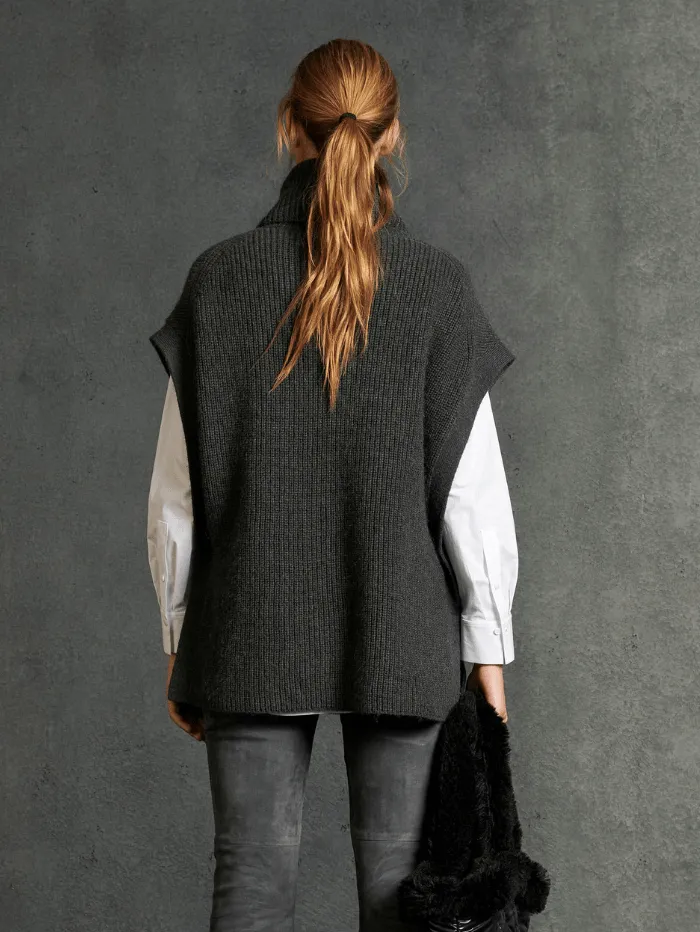 Luisa Cerano S Grey Wool Cape Jumper 148982/5879