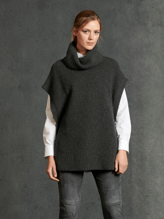 Luisa Cerano S Grey Wool Cape Jumper 148982/5879