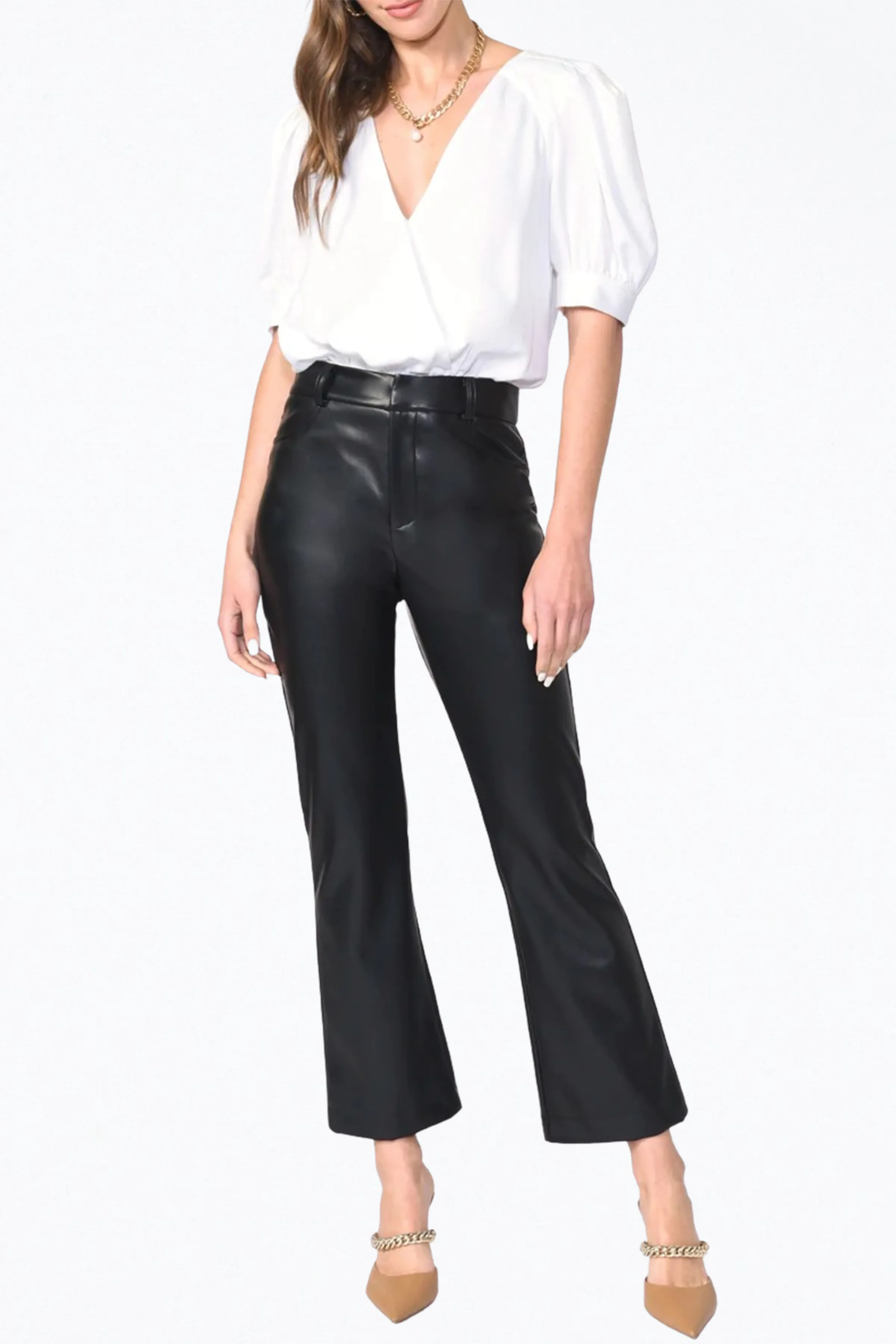 MAE WRAP-EFFECT SATEEN BODYSUIT