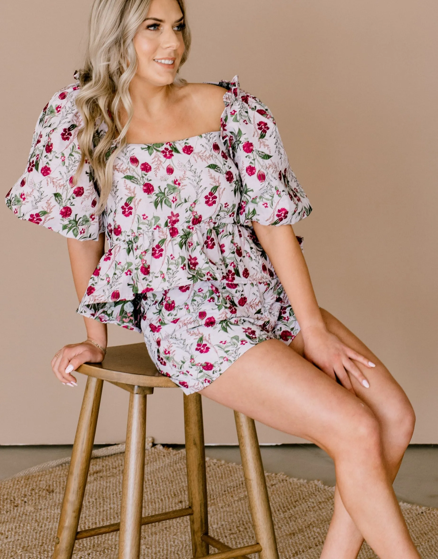 Magenta Bloom Short Set