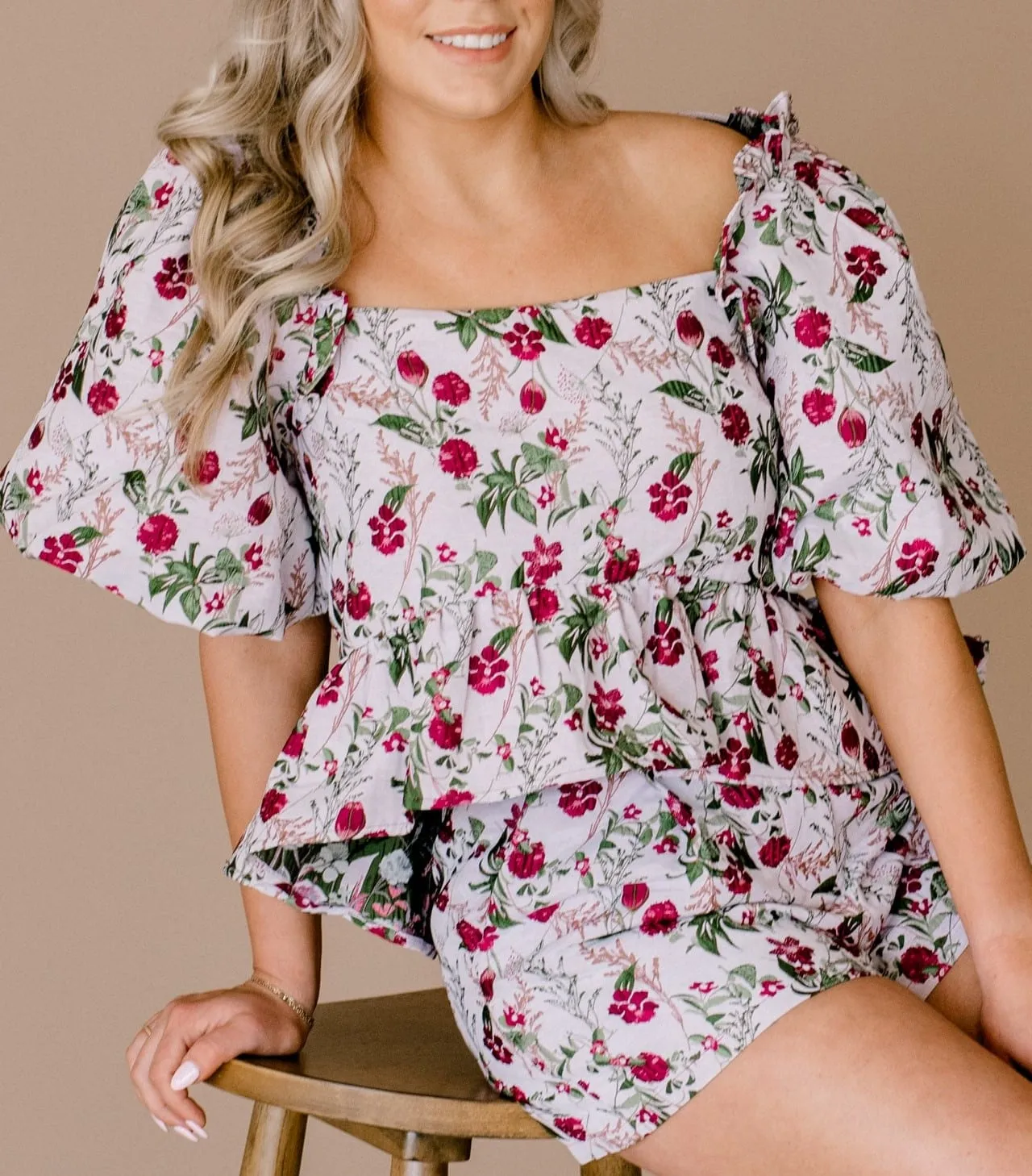 Magenta Bloom Short Set