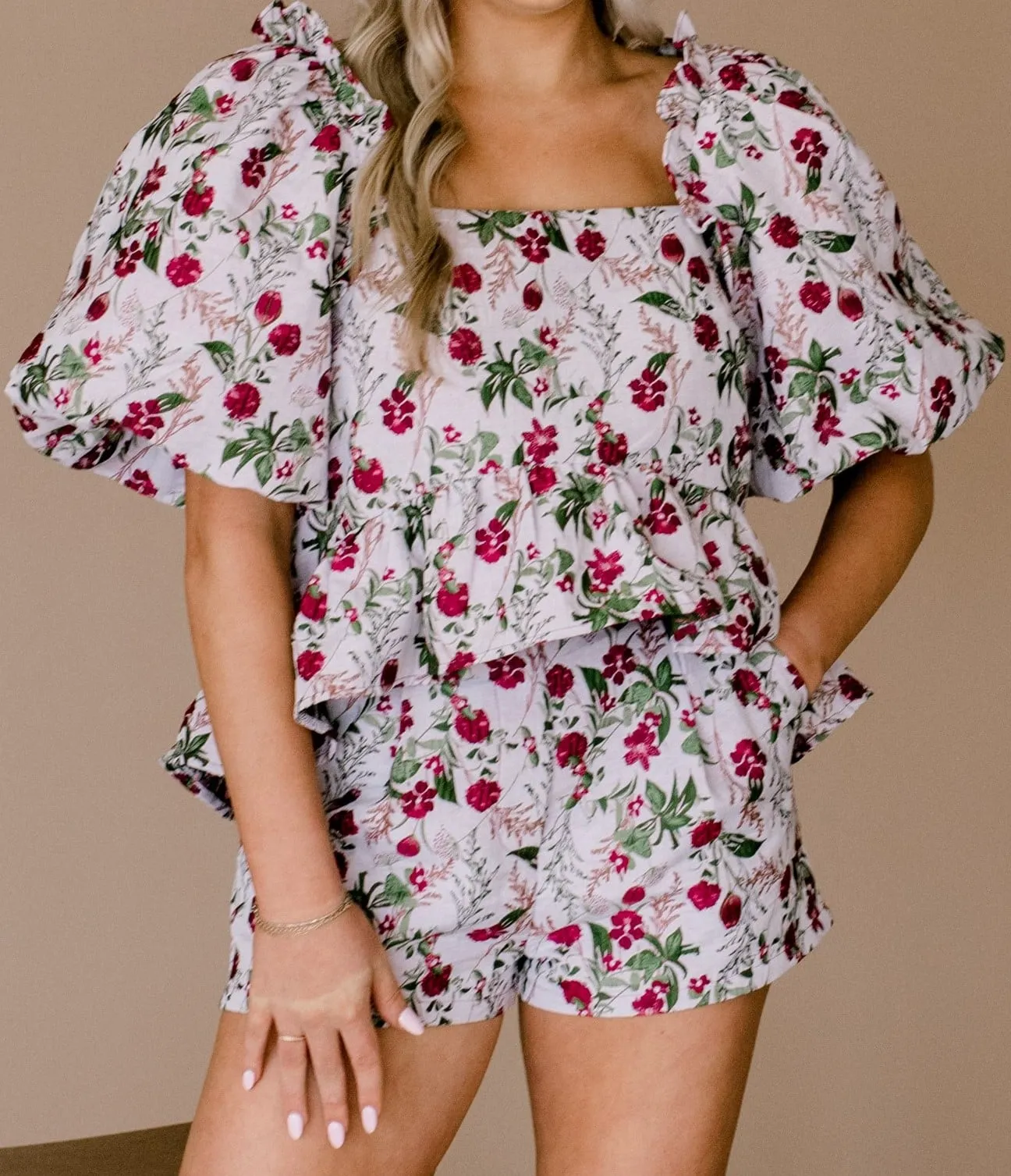 Magenta Bloom Short Set