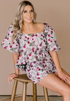 Magenta Bloom Short Set