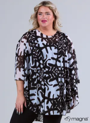 Magna Printed Chiffon Poncho Africa Print
