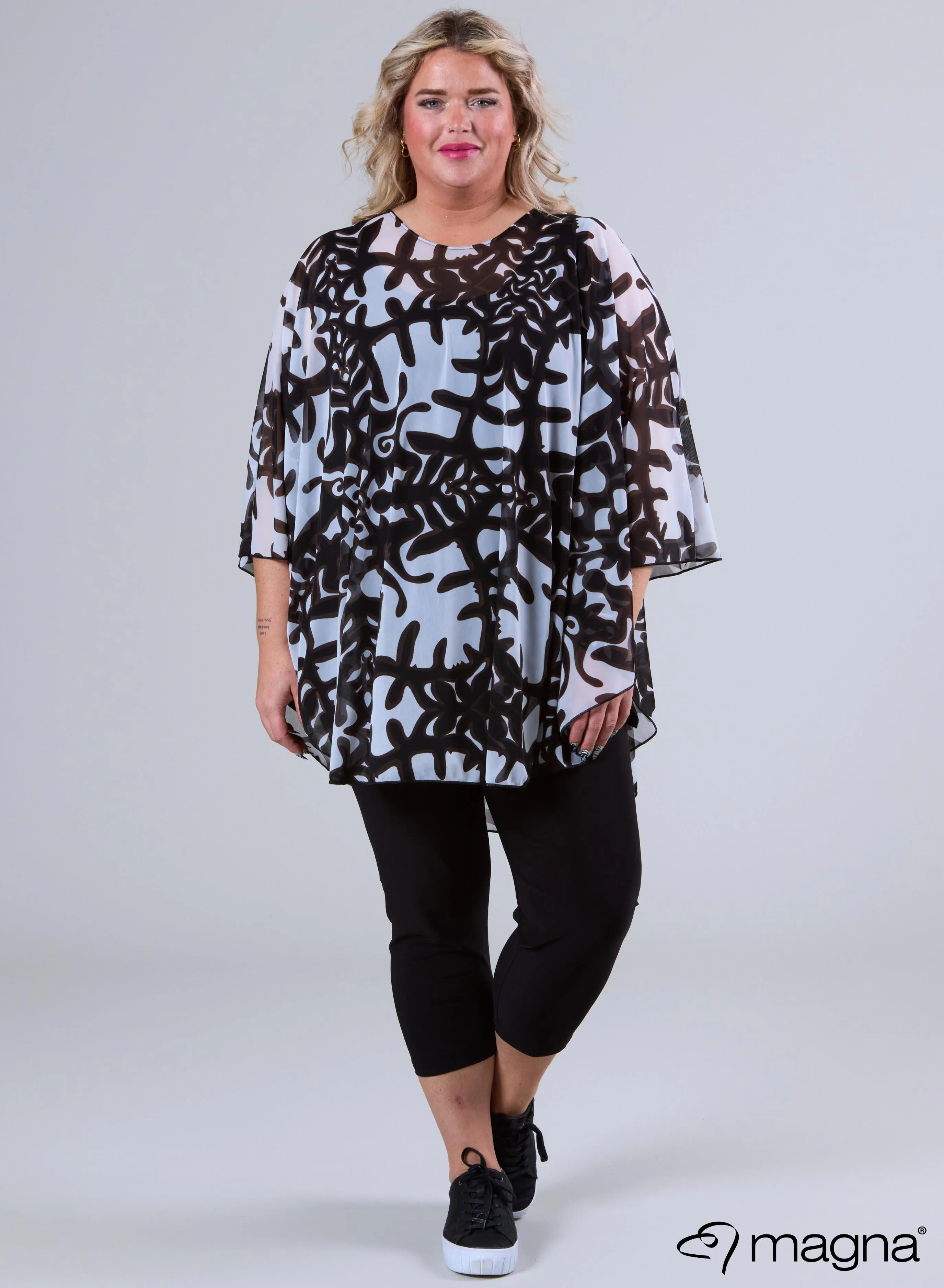Magna Printed Chiffon Poncho Africa Print