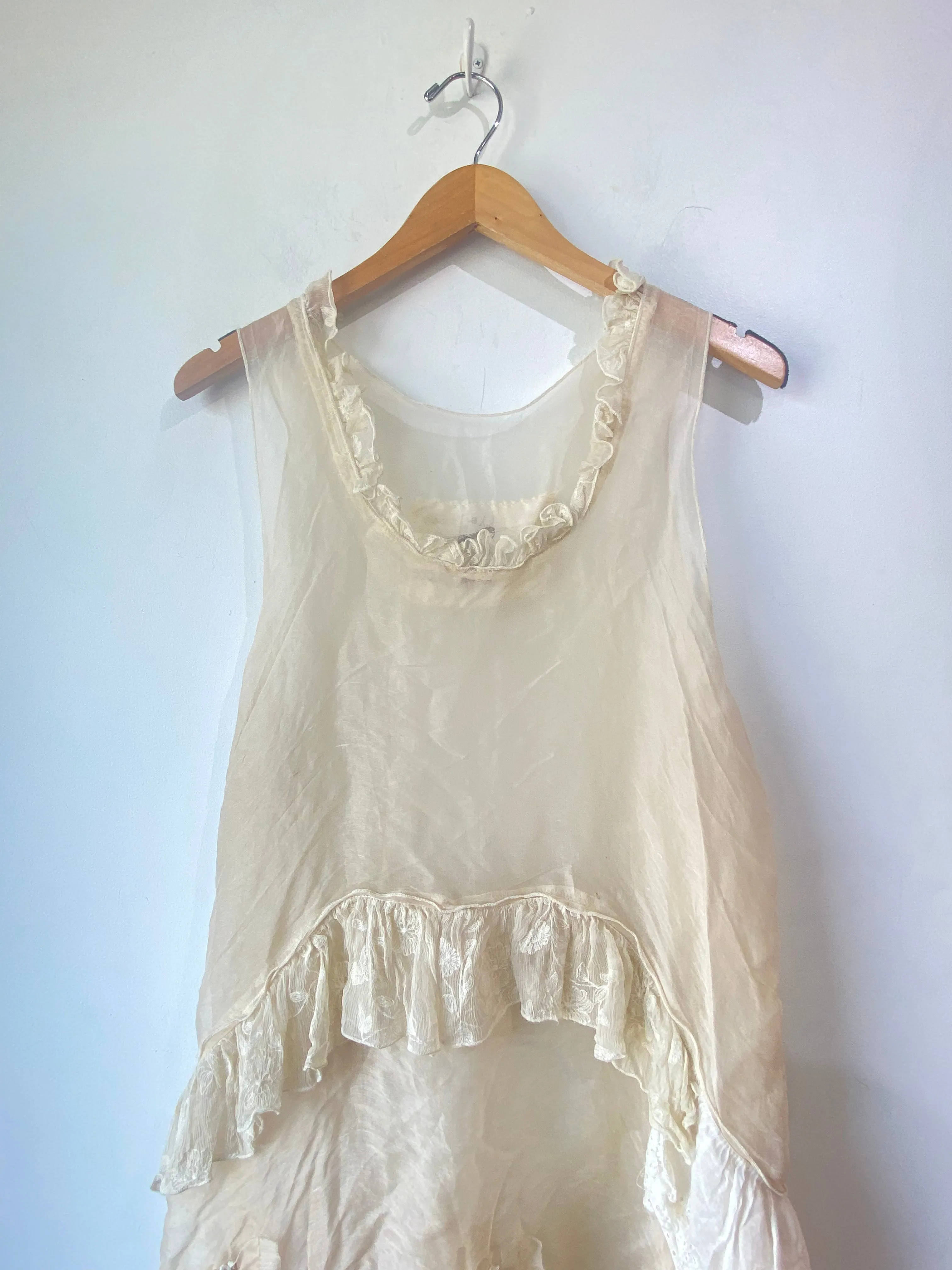 Magnolia Pearl Cream Gauze Ruffle Dress