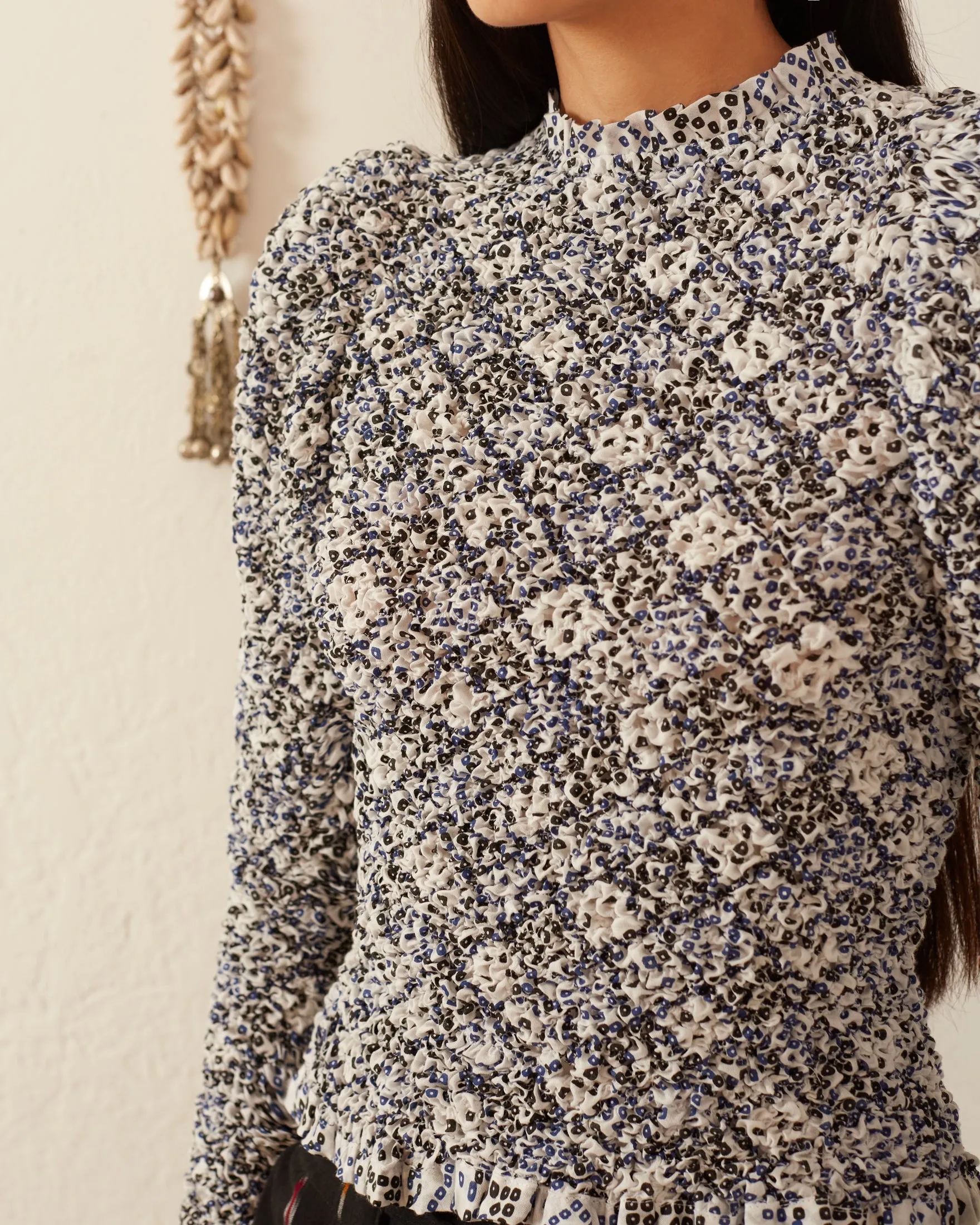Maisie Domino Smocked Top
