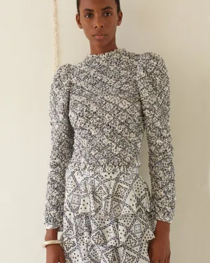 Maisie Domino Smocked Top