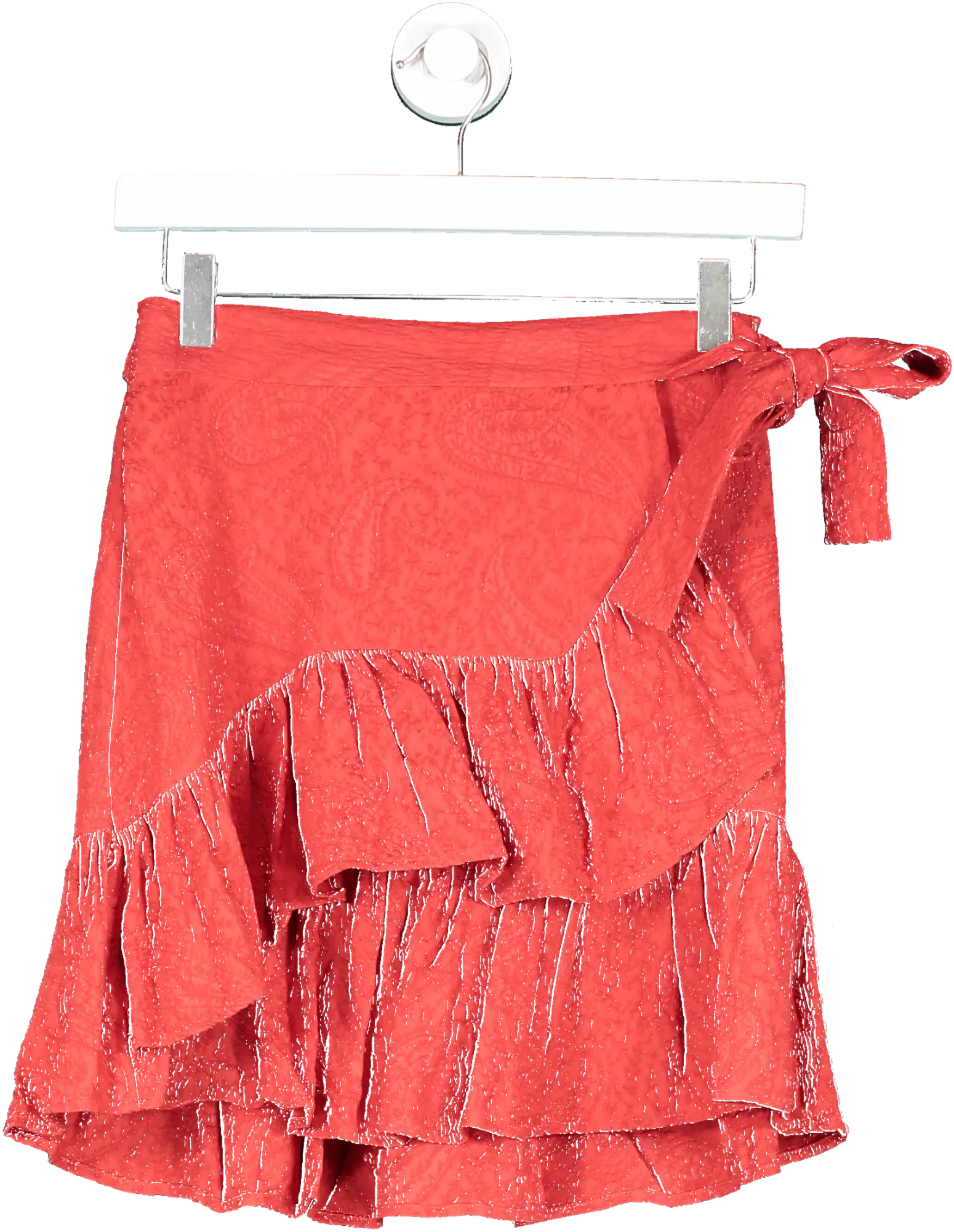 Maje Red Tie Front Skirt UK 10