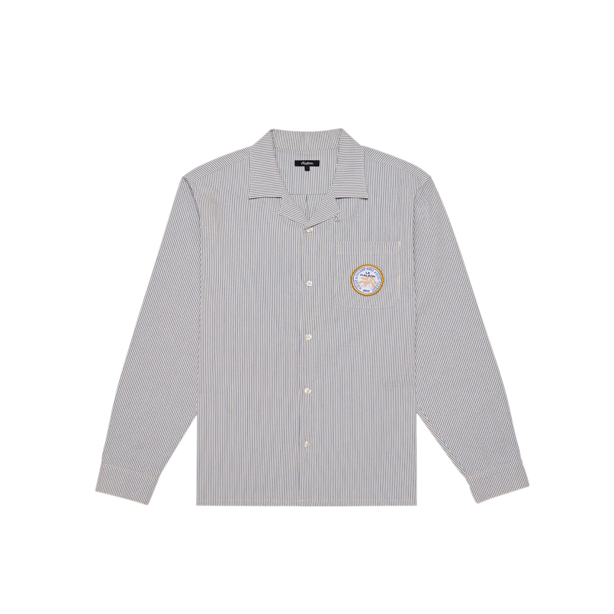 Malbon Golf Mens Saint Tropez Seersucker Shirt