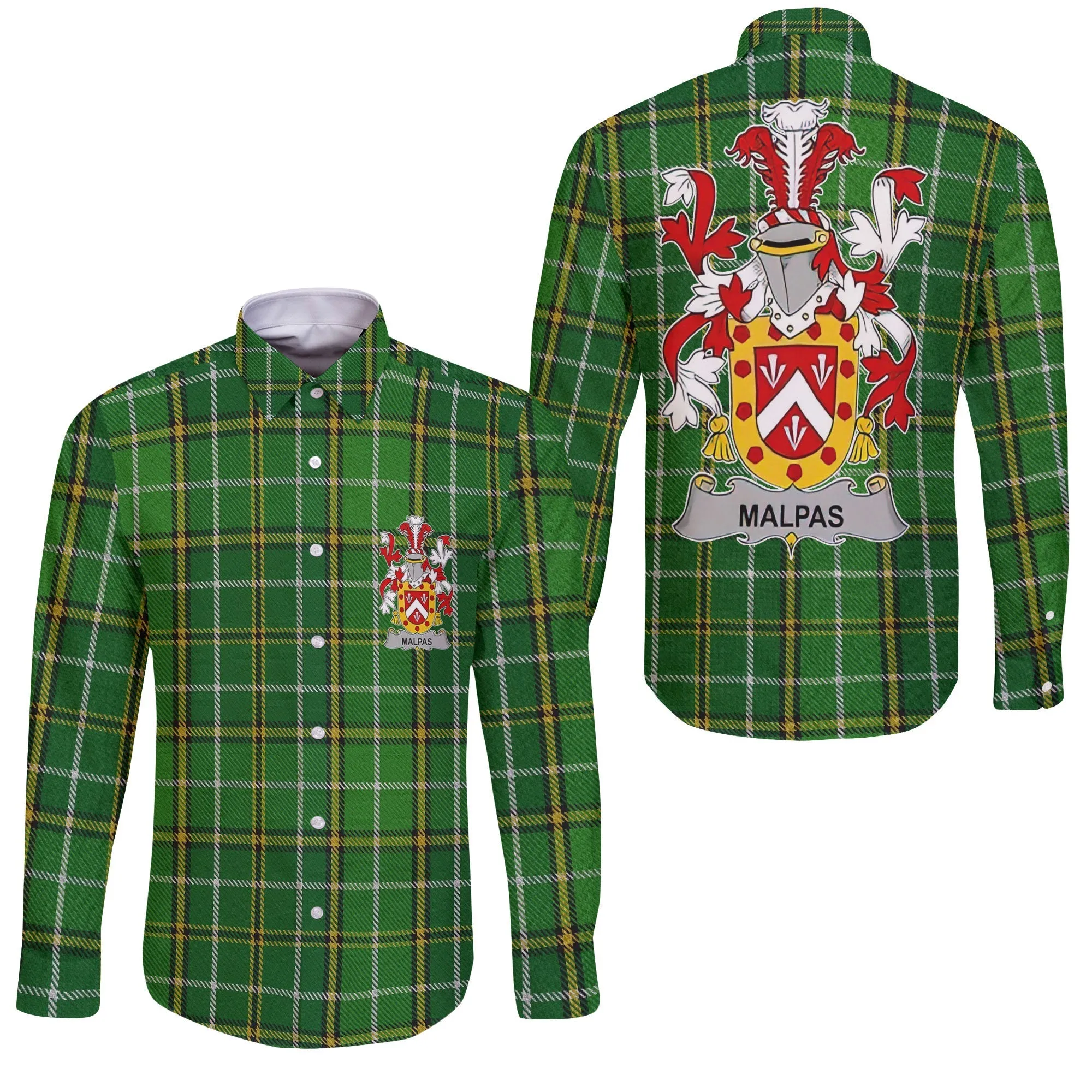 Malpas Long Sleeve Button Shirts Crest And National Plaid Style