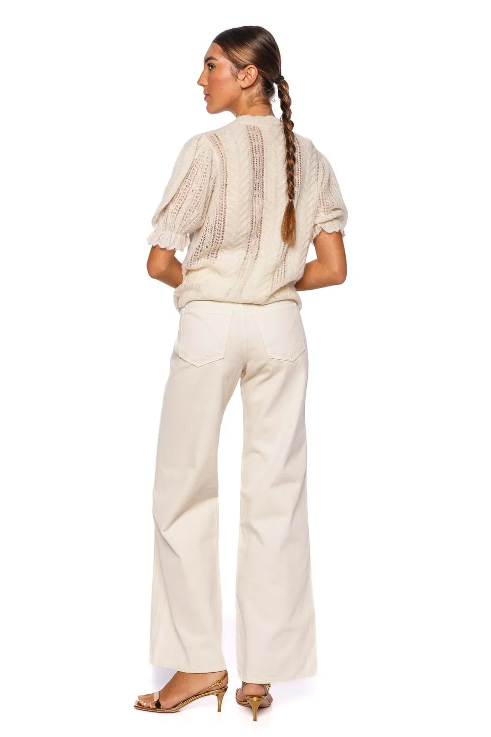 Mavis Ivory Wool Open Knit Top
