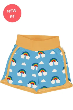 Maxomorra Organic Children's Runner Shorts-  Rainbow Shorts