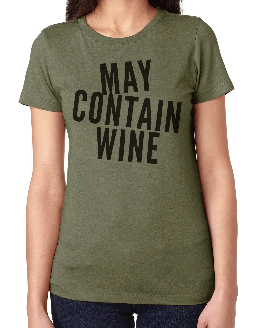 May Contain Wine Graphic Tee for Women (More Colors Available)