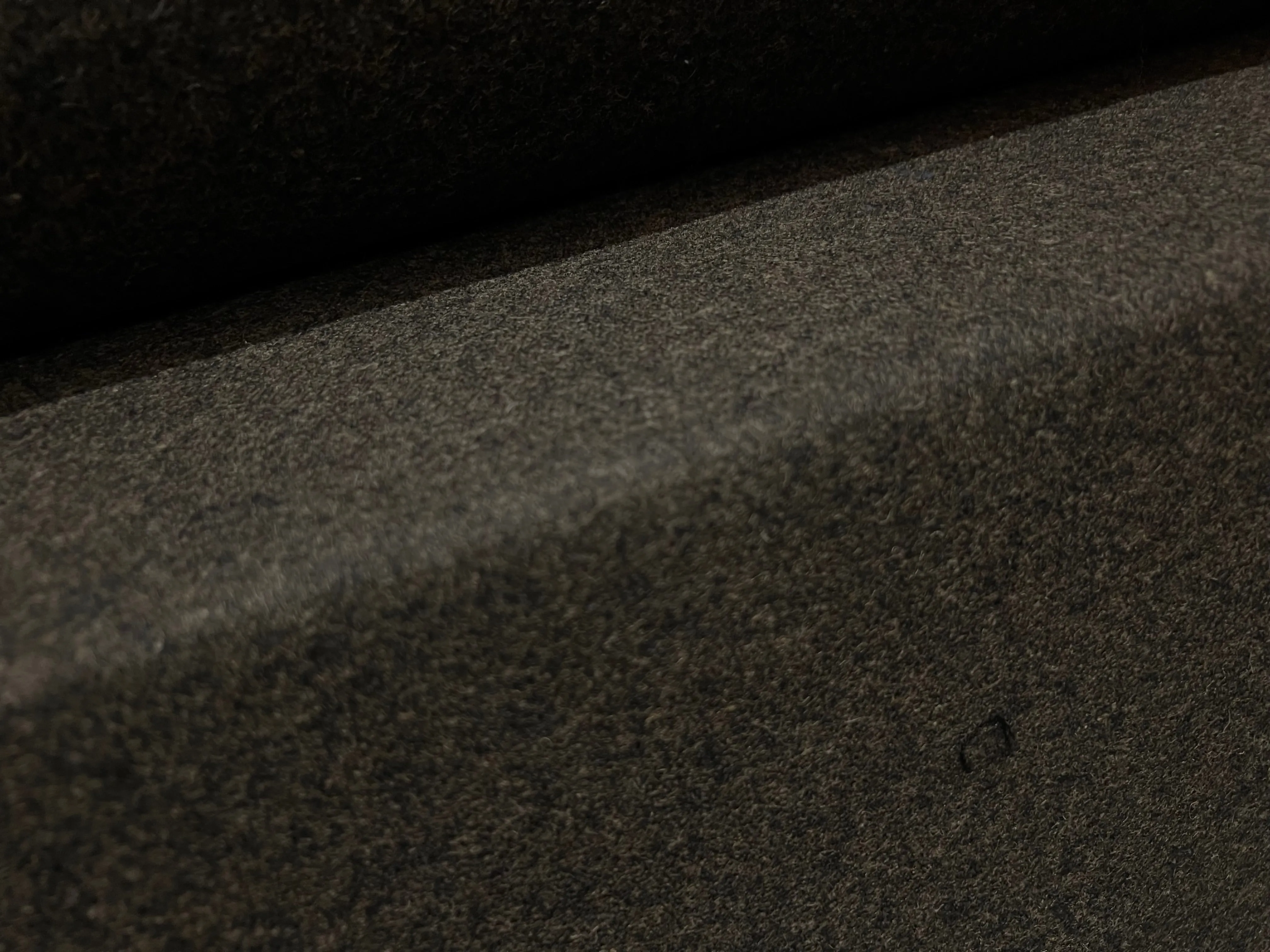 Melton wool blend heavyweight coat jacket fabric, per metre - plain - dark brown melange