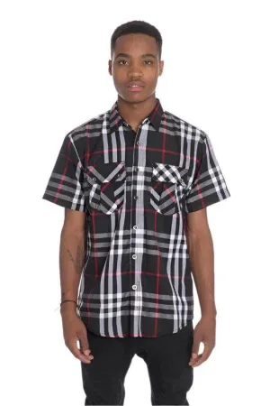 Mens Casual Short Sleeve Checker Shirts