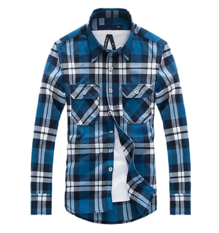 Men's Checker Plaid Shirt In Many Color Options