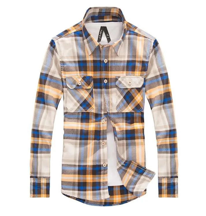 Men's Checker Plaid Shirt In Many Color Options