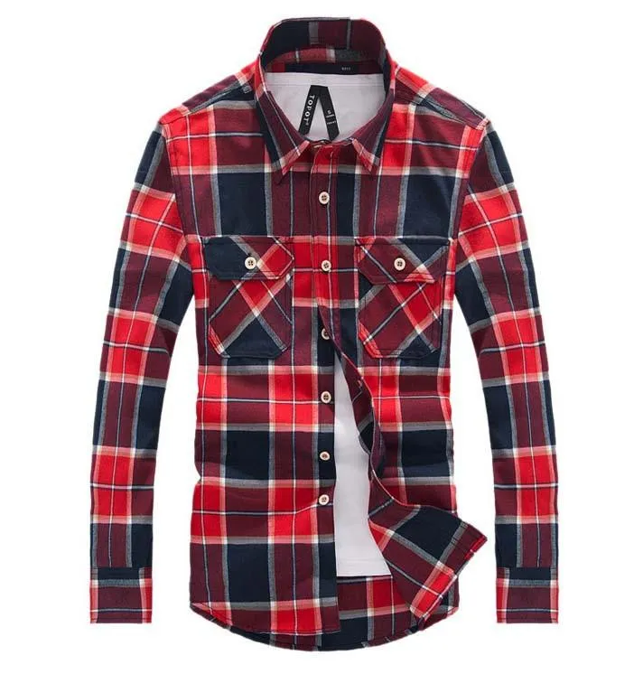Men's Checker Plaid Shirt In Many Color Options