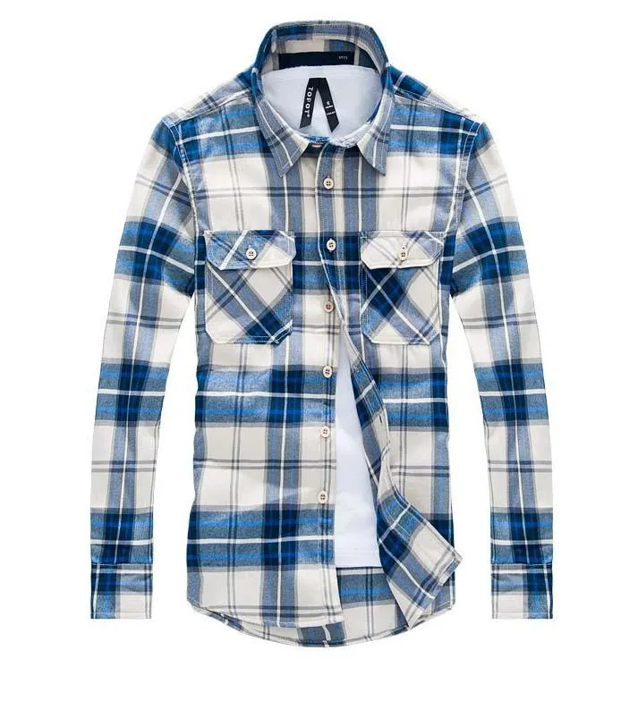 Men's Checker Plaid Shirt In Many Color Options