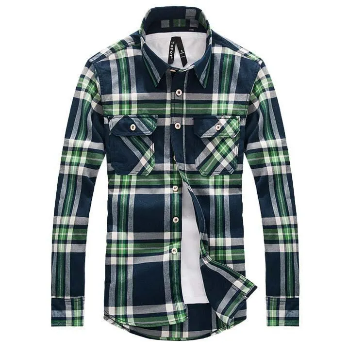 Men's Checker Plaid Shirt In Many Color Options