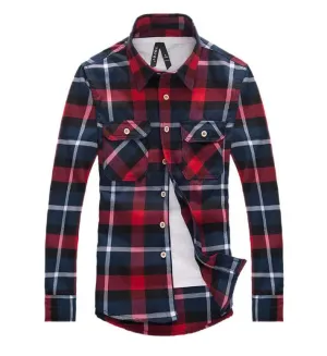 Men's Checker Plaid Shirt In Many Color Options