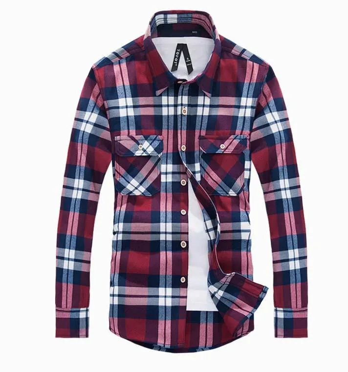 Men's Checker Plaid Shirt In Many Color Options