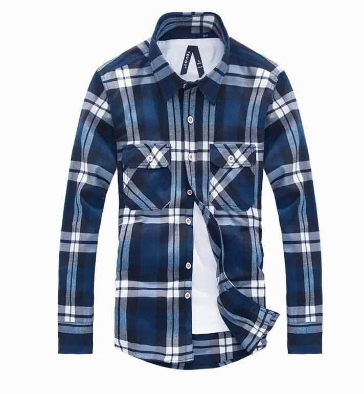 Men's Checker Plaid Shirt In Many Color Options