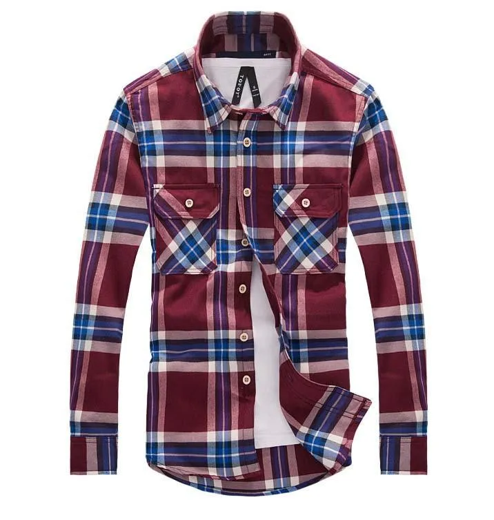 Men's Checker Plaid Shirt In Many Color Options