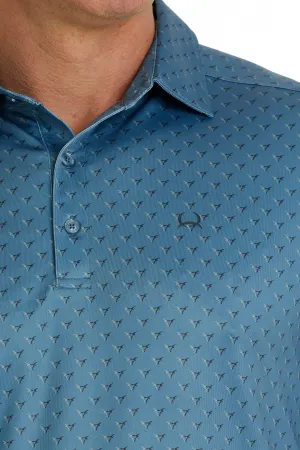 Mens Cinch S/S Arenaflex Polo Blue Print