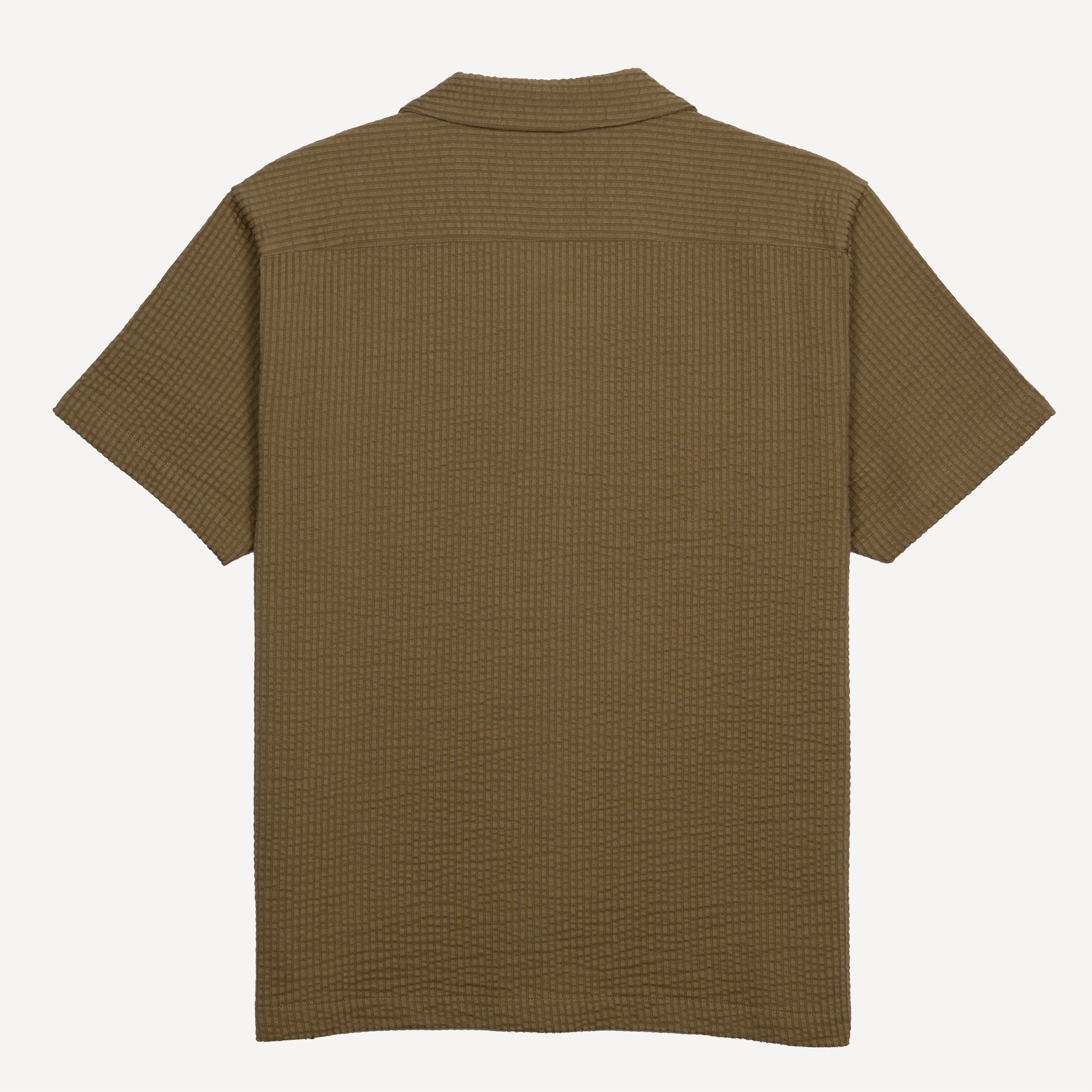 Mens Cool Knit Seersucker Puff Print Camp Shirt - Elmwood / Scroll Floral