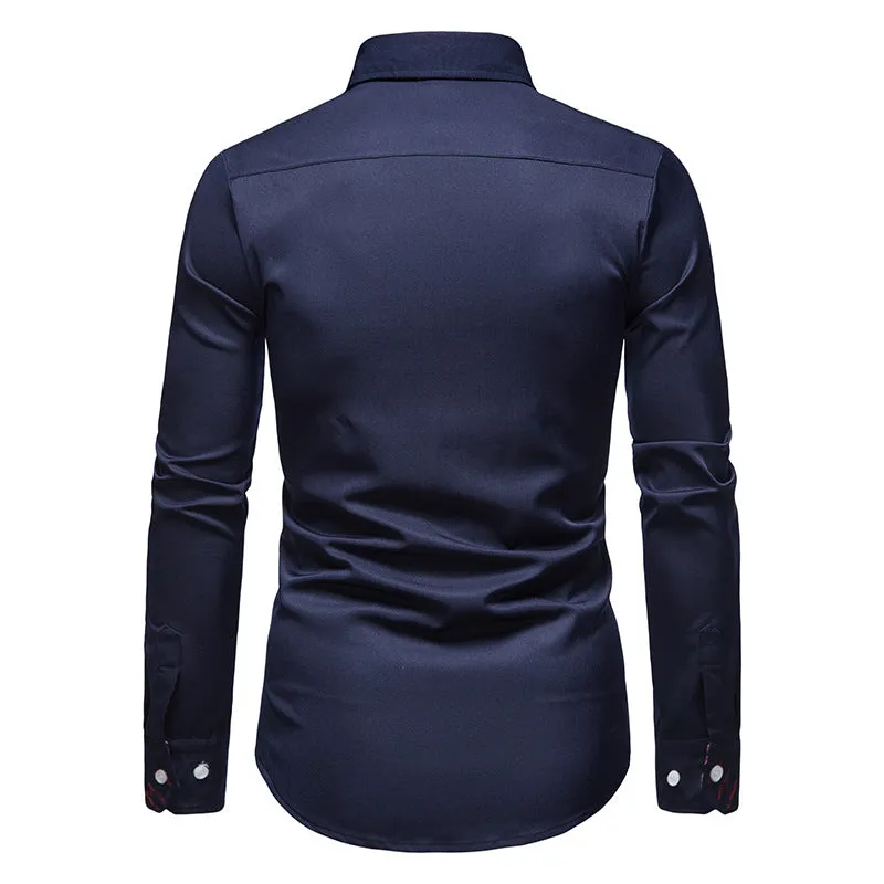 Men's Floral Slim Fit Printed Long Sleeve Shirt
