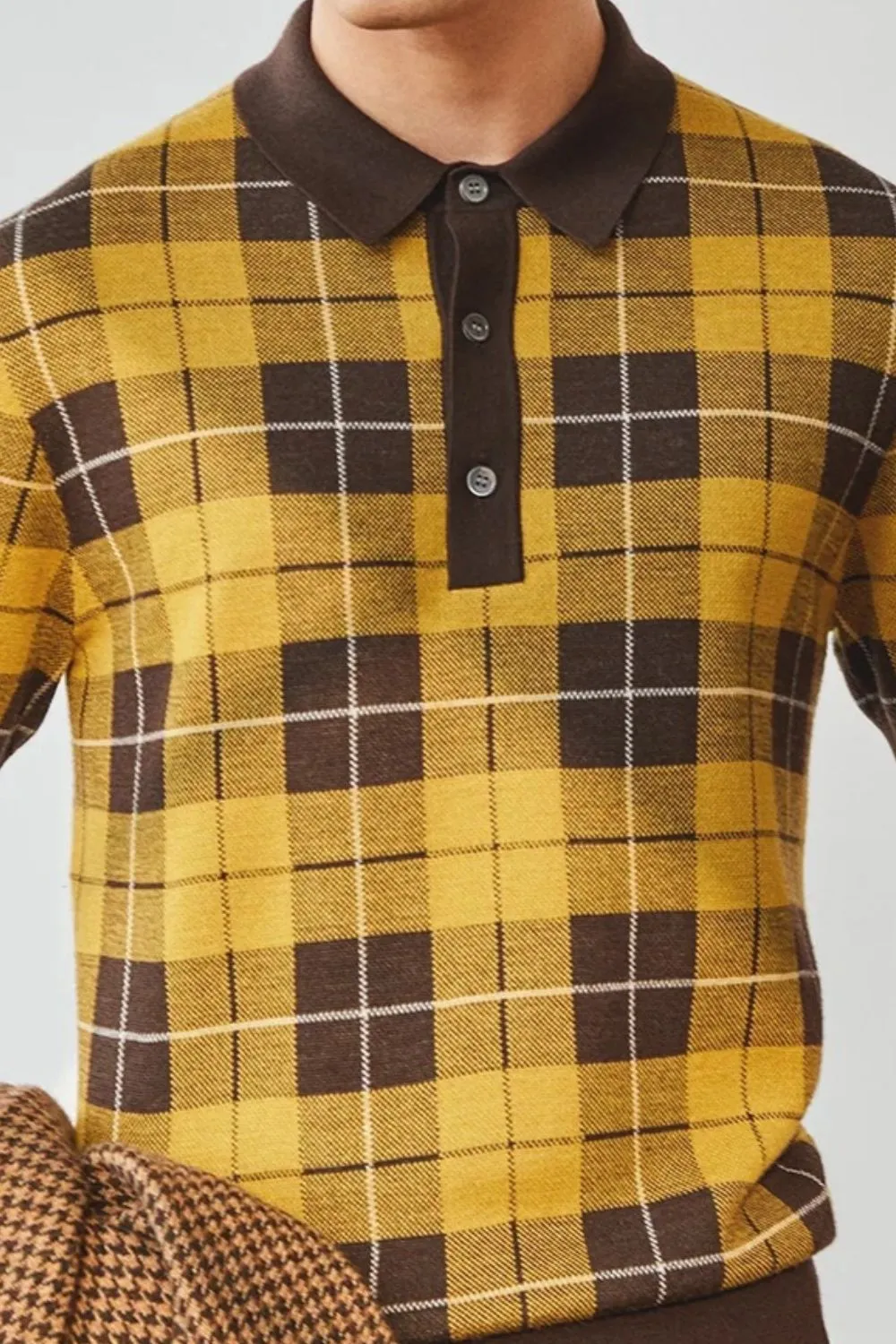 Men's Plus Size Plaid Short Sleeve Polo | Poundton