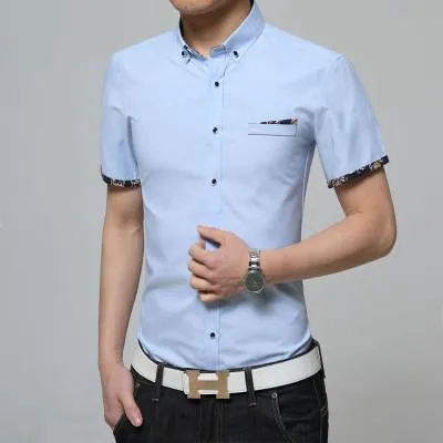 Men's Short Sleeved Plaid Shirt In 16 Colors