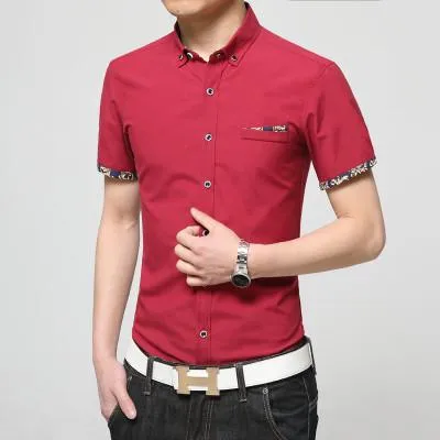 Men's Short Sleeved Plaid Shirt In 16 Colors