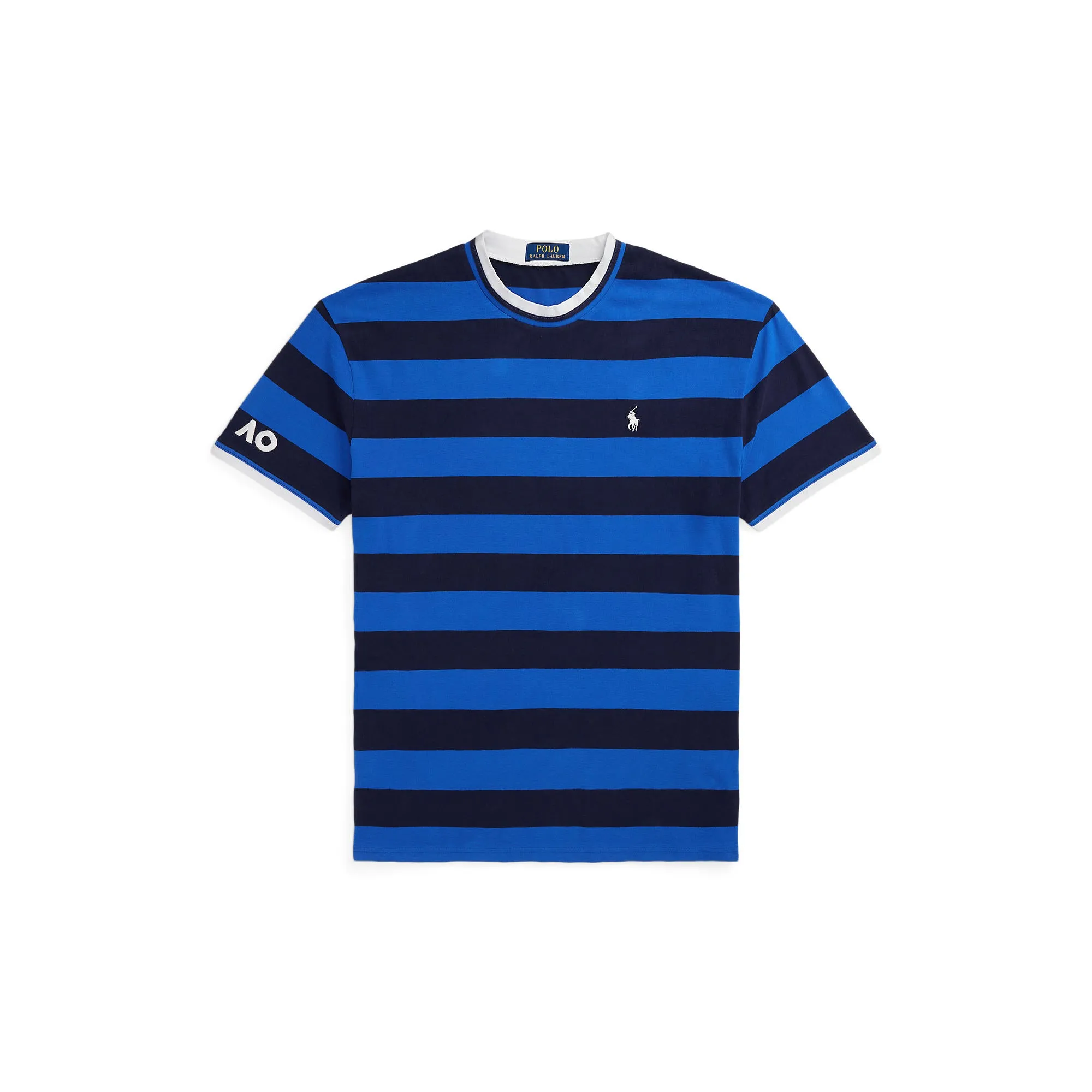 Men's Striped T-Shirt Polo Logo