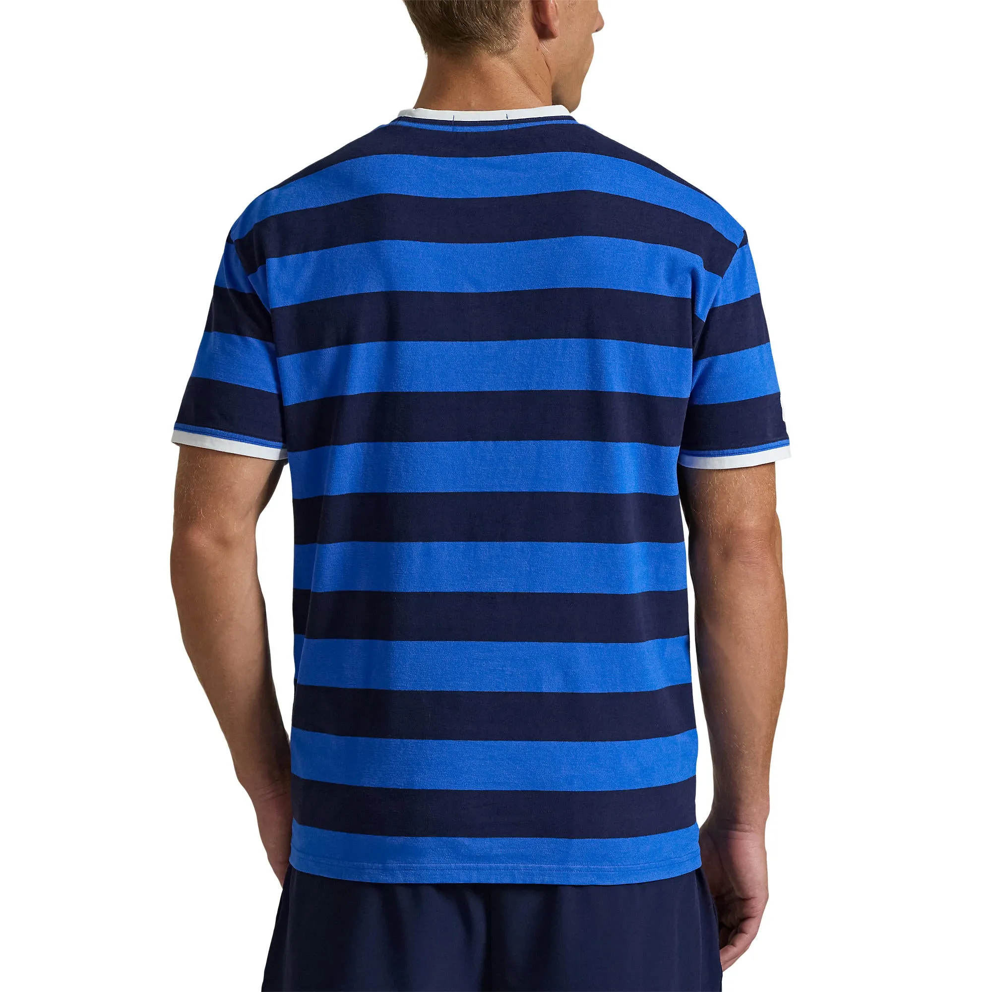 Men's Striped T-Shirt Polo Logo