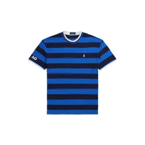 Men's Striped T-Shirt Polo Logo