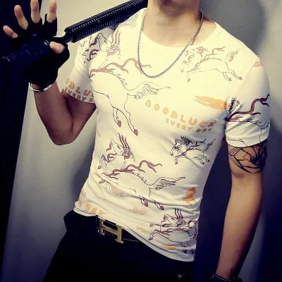 Men's Summer Fashion Casual Patchwork Short Sleeve Shirt