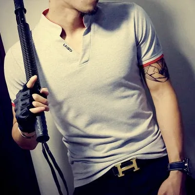 Men's Summer Fashion Casual Patchwork Short Sleeve Shirt