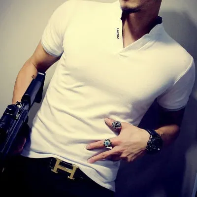 Men's Summer Fashion Casual Patchwork Short Sleeve Shirt