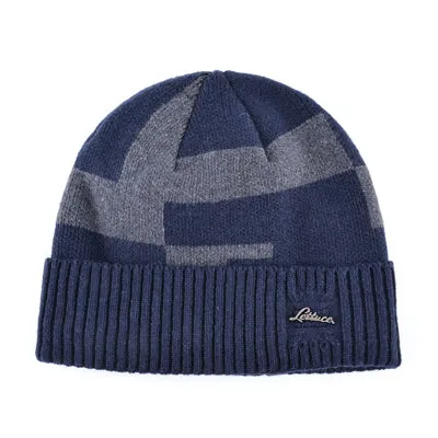 Men's Winter Fashion Knitted Beanie - Black,Gray,Blue