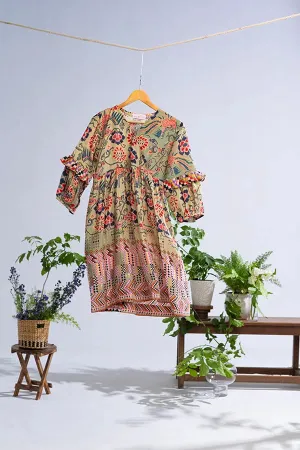 Merina Ruffled Sleeves Dress