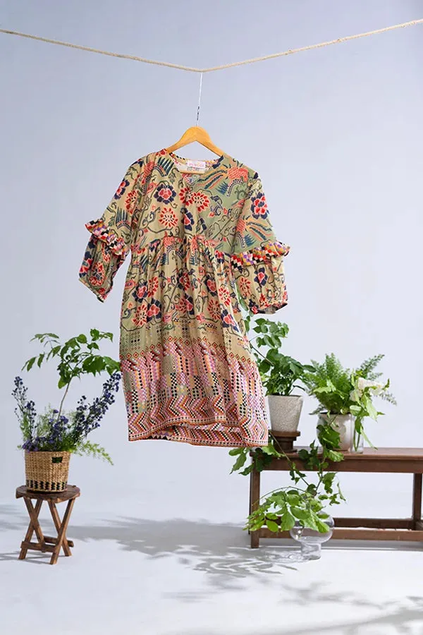 Merina Ruffled Sleeves Dress