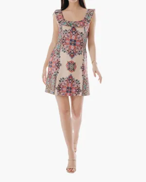 MIA MINI DRESS IN MARTINE MEDALLION PRINT