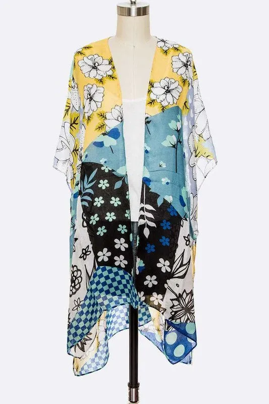 Mix Floral Printed Fashion Kimono