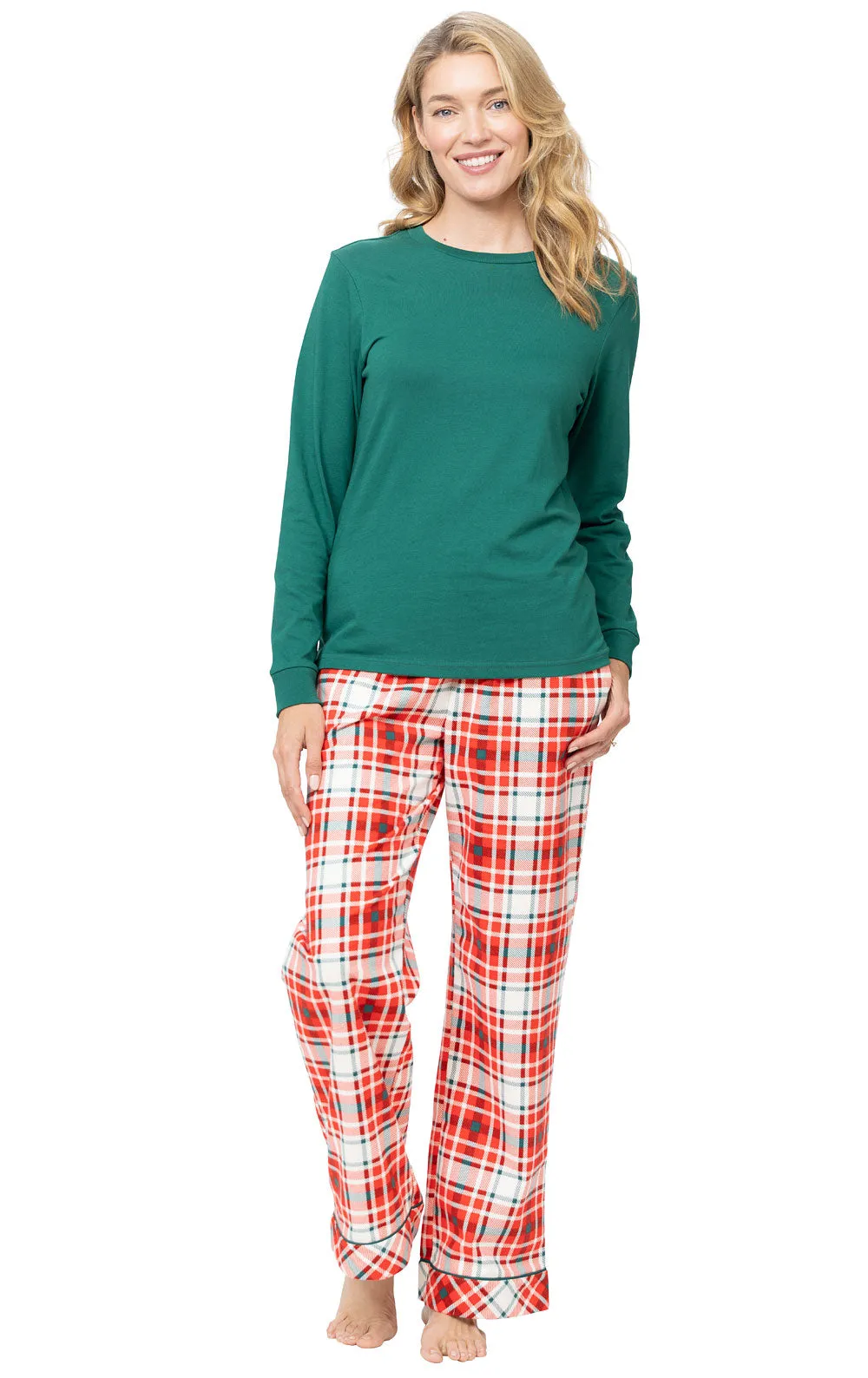 Modern Plaid Matching Pet and Owner Pajamas - Evergreen