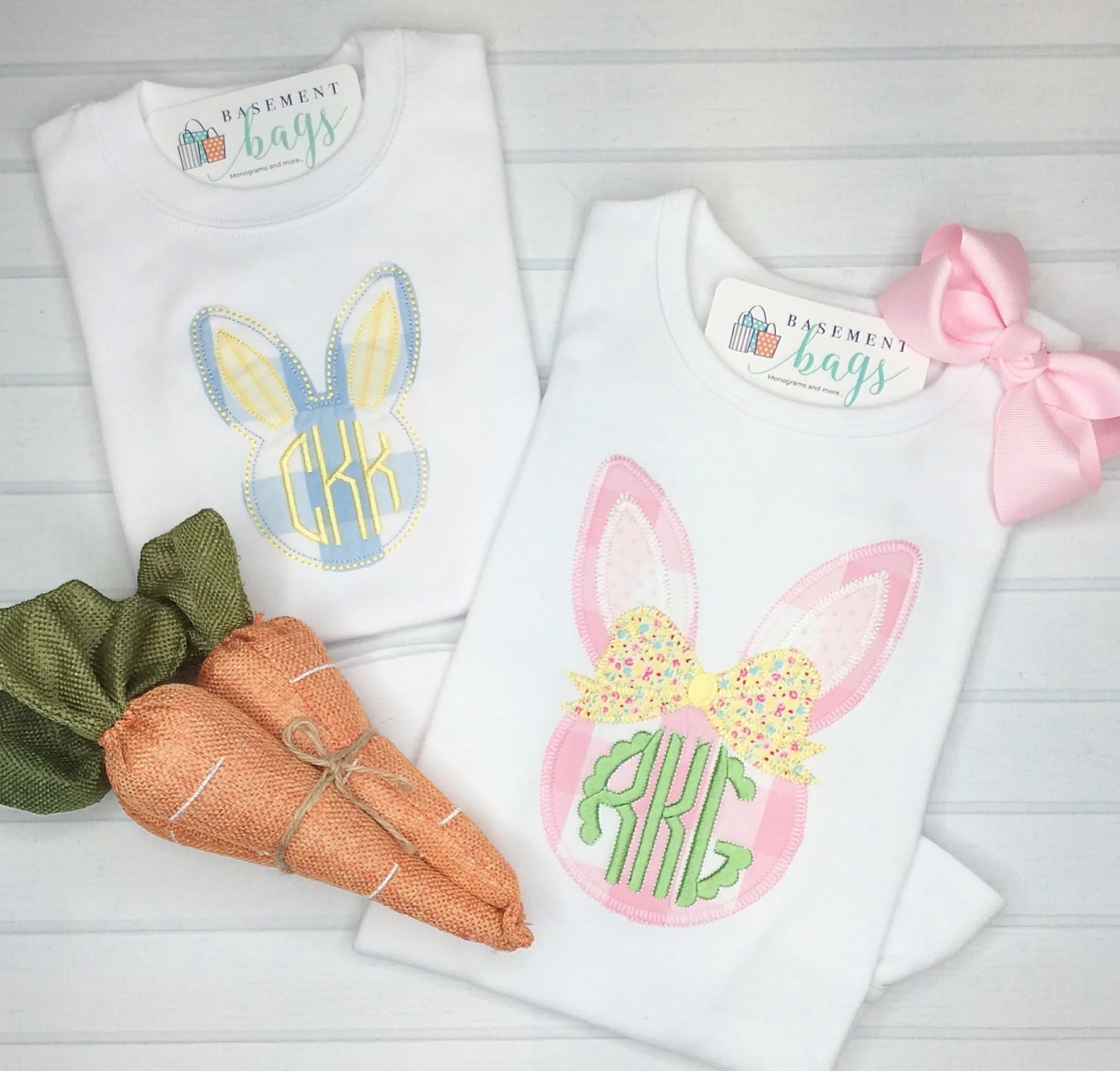Monogrammed Bow Bunny Shirt
