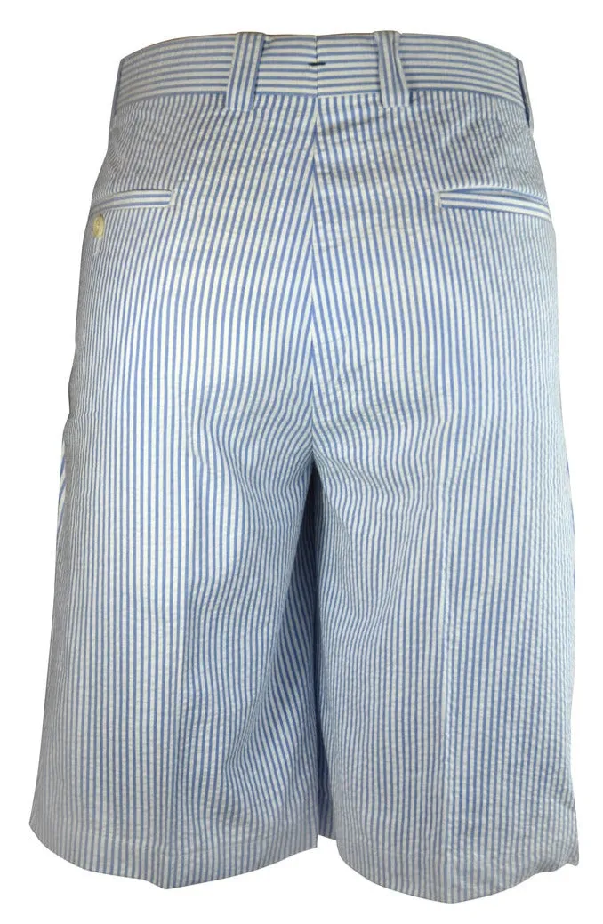 Monterey Cotton Seersucker Shorts - Skyblue